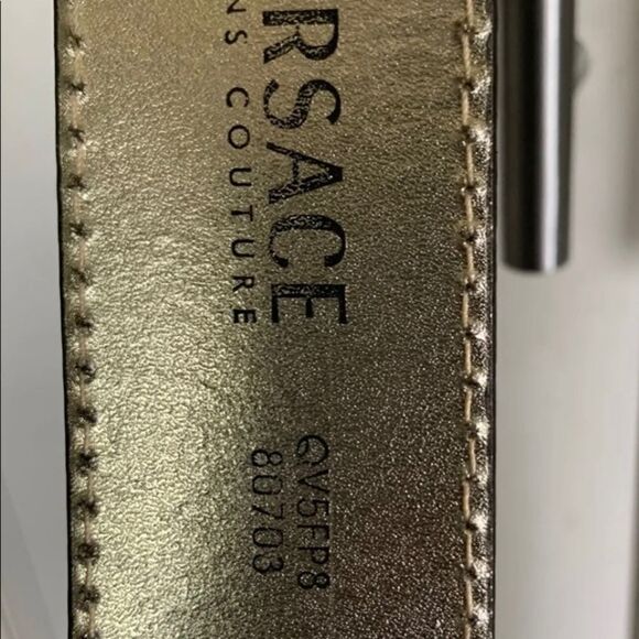 VERSACE JEANS COUTURE logo-plaque belt GOLD AND BLACK Belt . main image 6